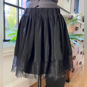 Diesel Black Silky Mini Skirt With Lace Trim Size 00